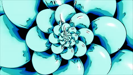 abstract spiral design in mint blue