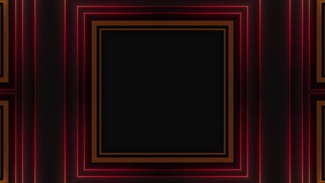 abstract neon light tunnel with square frame