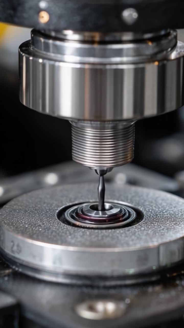 Strumento di laboratorio di precisione che cattura la dinamica dei fluidi in movimento: un primo piano su un ugello che scarica liquido con meticolosa accuratezza e dettaglio
