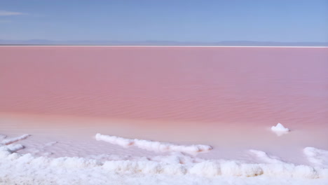 a pink salt lake landscape