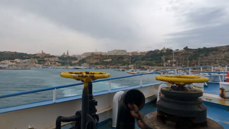 view from the ferry boat leaving malta for the island of gozo