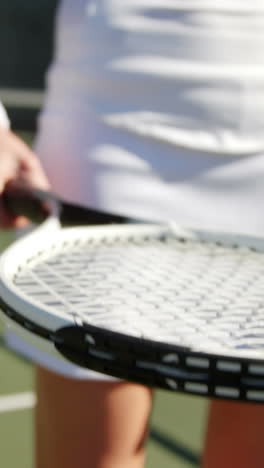 sportswoman practicing tennis on a sunny day