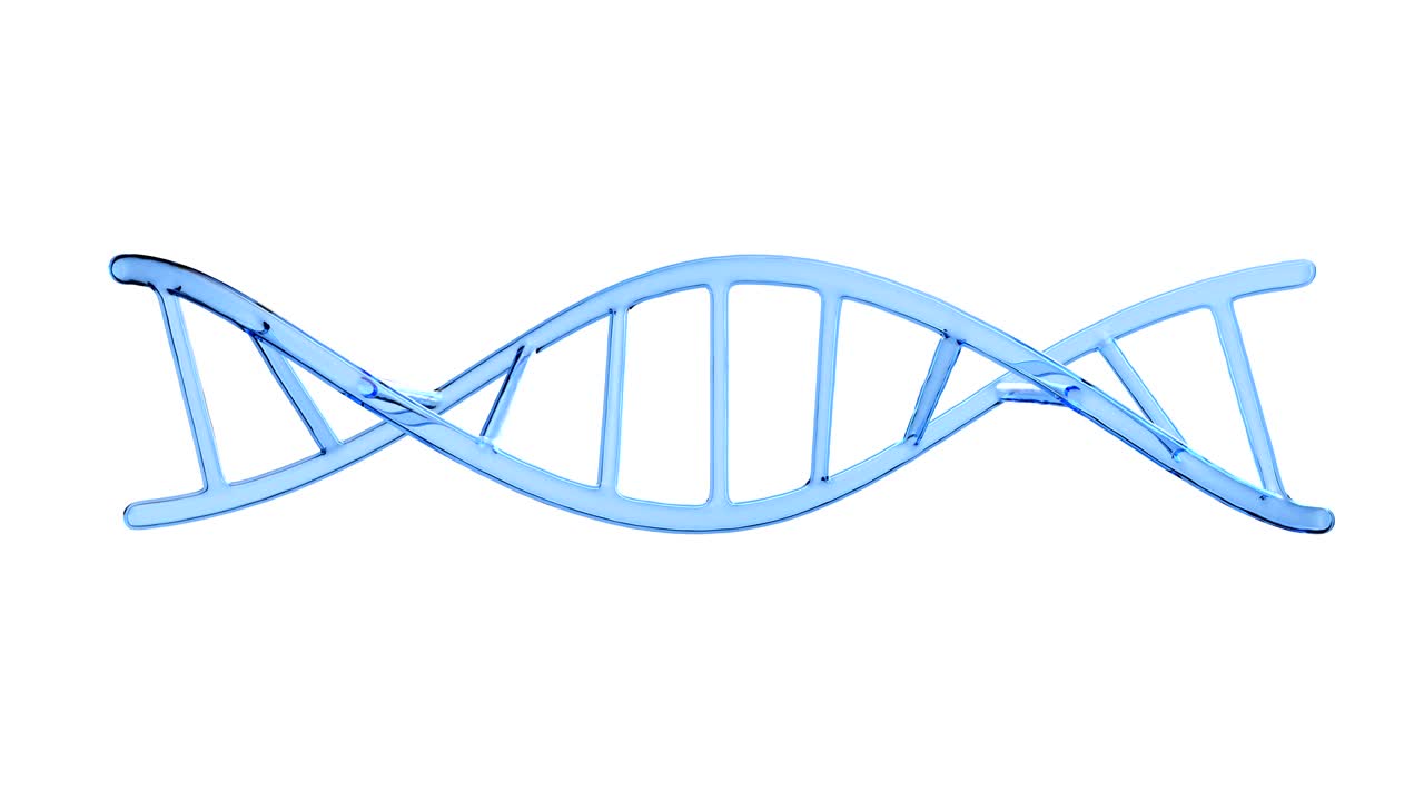 cadena de adn giratoria aislada en bucle blanco renderizado en 3d
