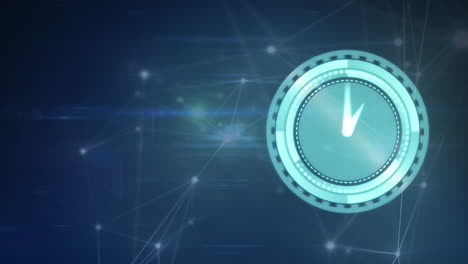 animación del reloj sobre la red de conexiones
