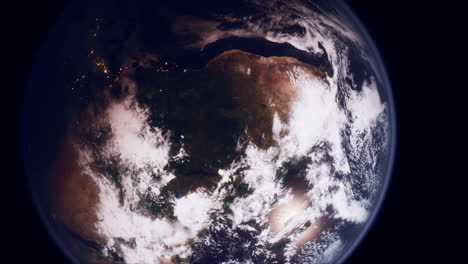 planeta tierra vista del globo desde el espacio que muestra la superficie realista de la tierra y el mapa del mundo