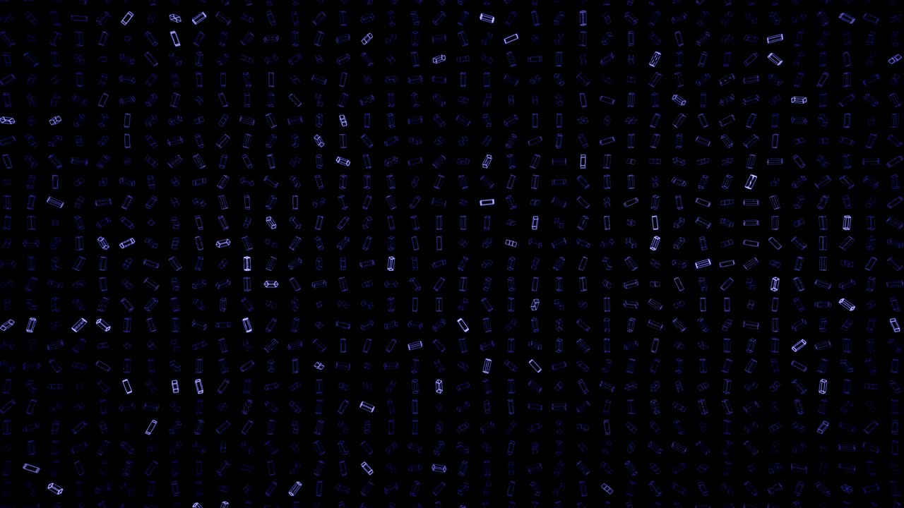 3d abstrato simples fundo geométrico com blocos azuis como lâmpadas piscando luzes de néon em 4k. animação em loop suave. design de movimento simples criativo bg com objetos 3d. loop vj.