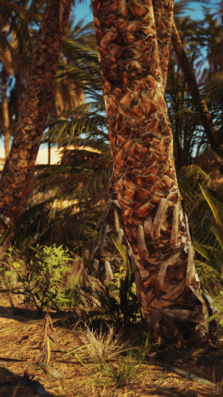 palmeras en un oasis del desierto