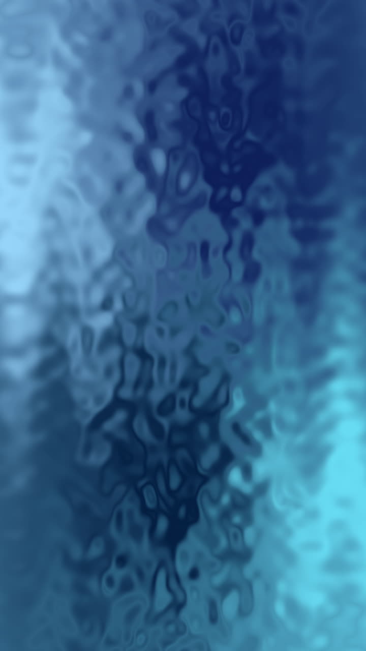 Elegante animación abstracta de pared lisa ondulada de color azul. Patrón líquido. Fluido de superficie reflectante. Hermosa textura de gradiente en bucle. Vídeo vertical