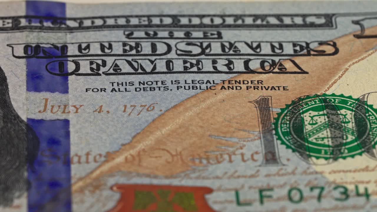 Ten dollar bill from the United States showing detailed design features