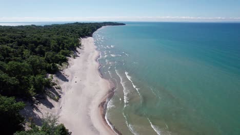 approaching summer private beach from the air fast