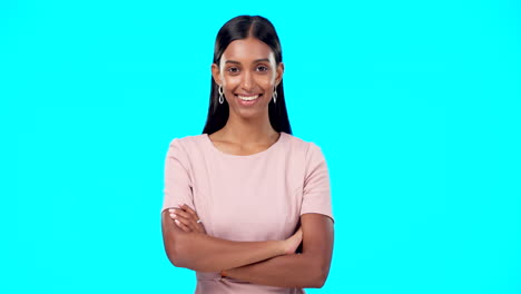 Sonrisa,-Confianza-Y-Retrato-De-Brazos-De-Mujer