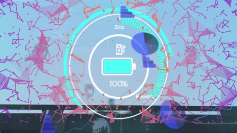 Animación-Del-Coche-Eléctrico-Y-Procesamiento-De-Datos-Sobre-Alcance-Y-Redes.