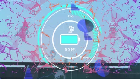 animación de automóviles eléctricos y procesamiento de datos en el ámbito y las redes