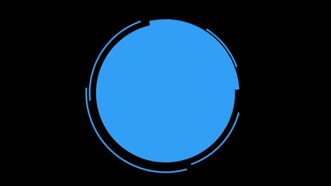 grandes círculos geométricos azules con líneas de círculos