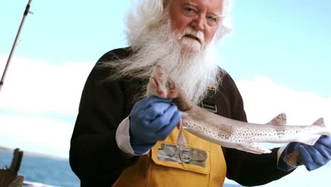 fisherman holding fish