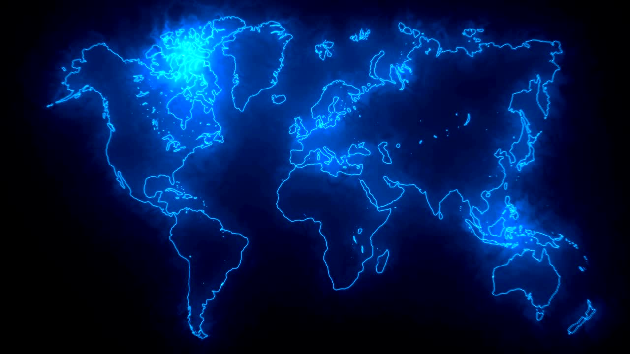 fondo abstracto con mapa del mundo futurista