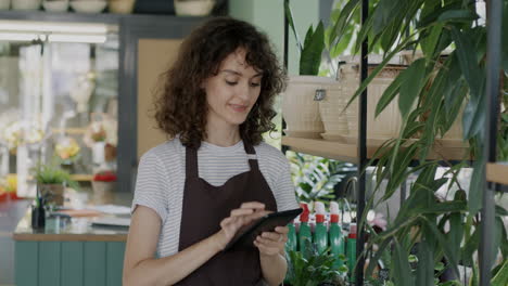 woman working in a flower shop