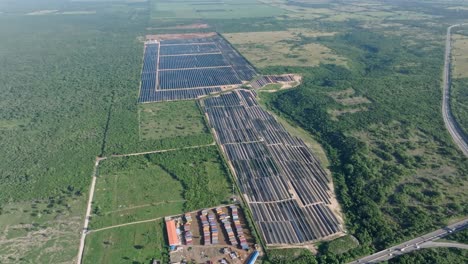 solar power plant in the countryside for the supply of merchant power