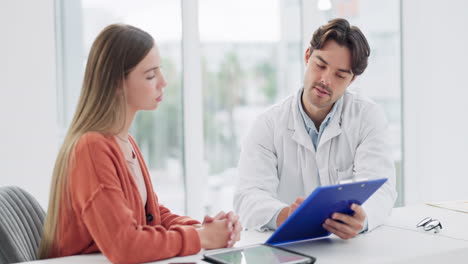 healthcare, insurance or documents with a doctor