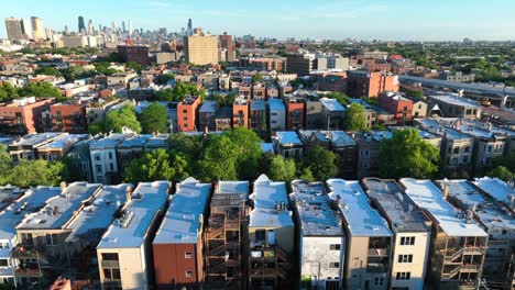 row houses in neighborhood outside of chicago