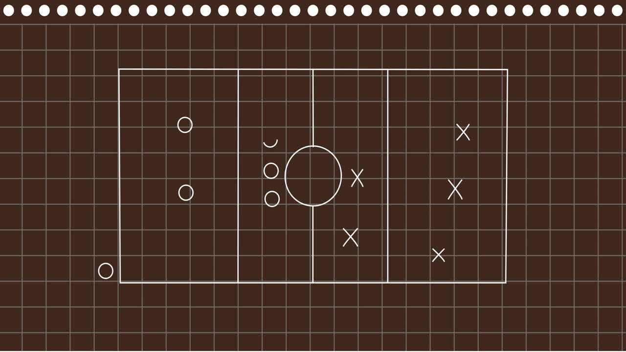 Animation of game plan on brown background with lines