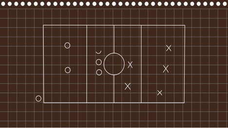 animation of game plan on brown background with lines