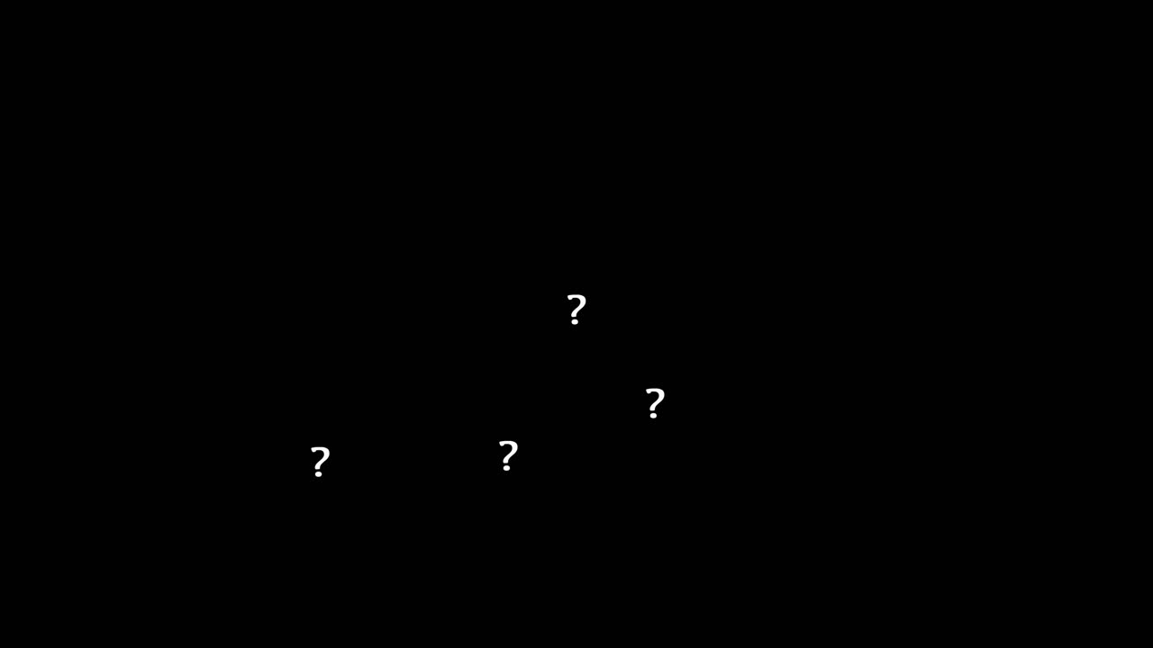 Animated kinetic moving animation of question marks questioning ?