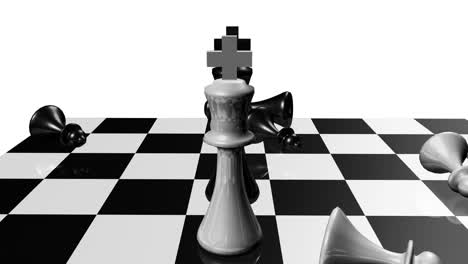 animation of chess set. stand off. concept of rivalry