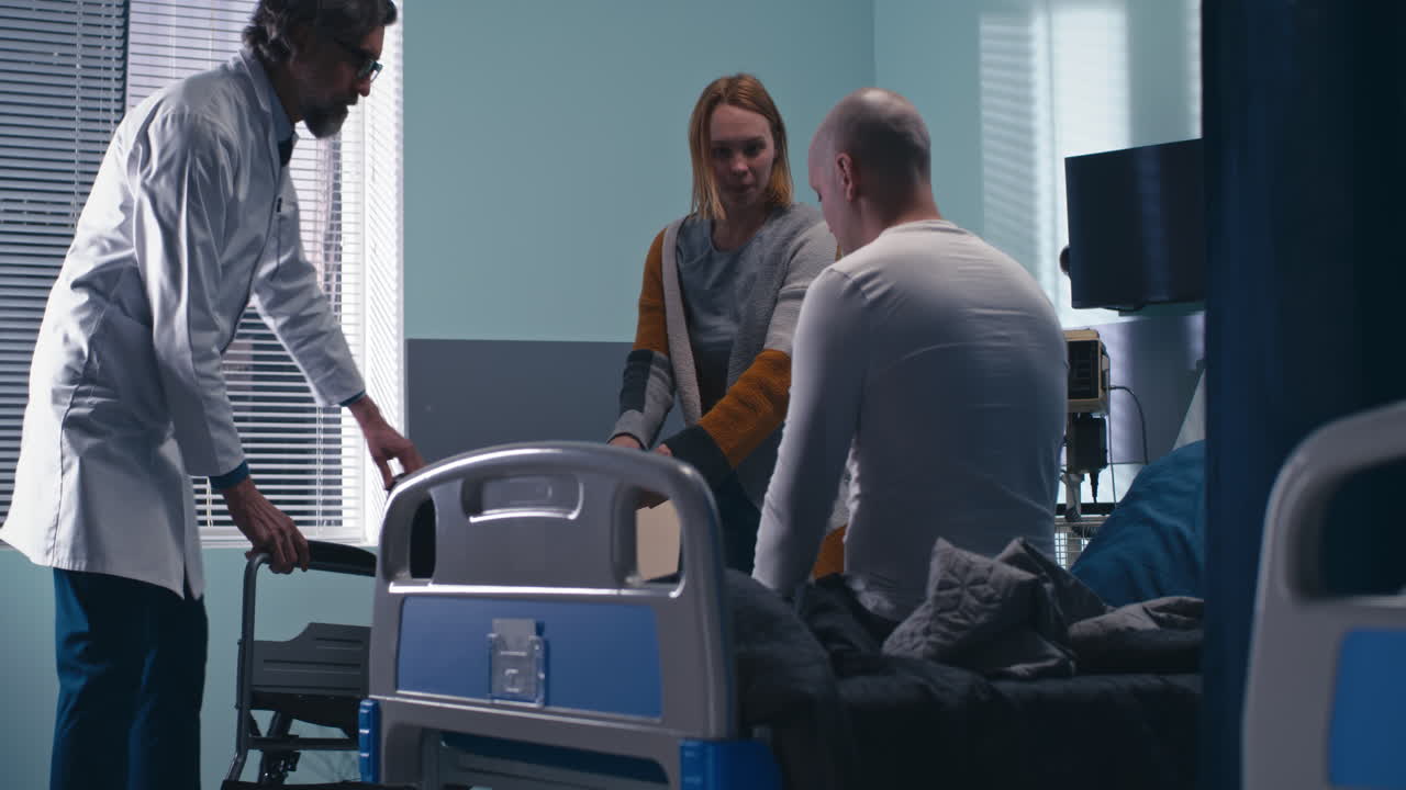 Doctor consults patient and family