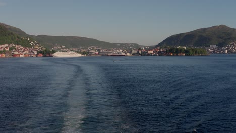 a cruise from the city of bergen to the open sea on a tourist ship