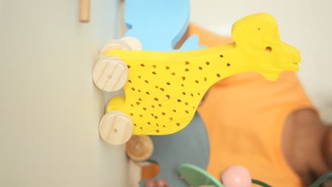 wooden giraffe push toy for kids