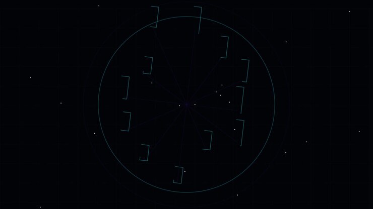 Abstract Digital Circular Interface Expanding on Dark Background