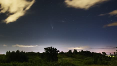 time lapse sequence of comet neowise over hamburg