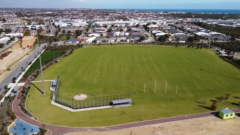 Aerial-View-Over-Baseball-Pitch-And-Football-Fields-Halesworth-Park-Butler-Perth