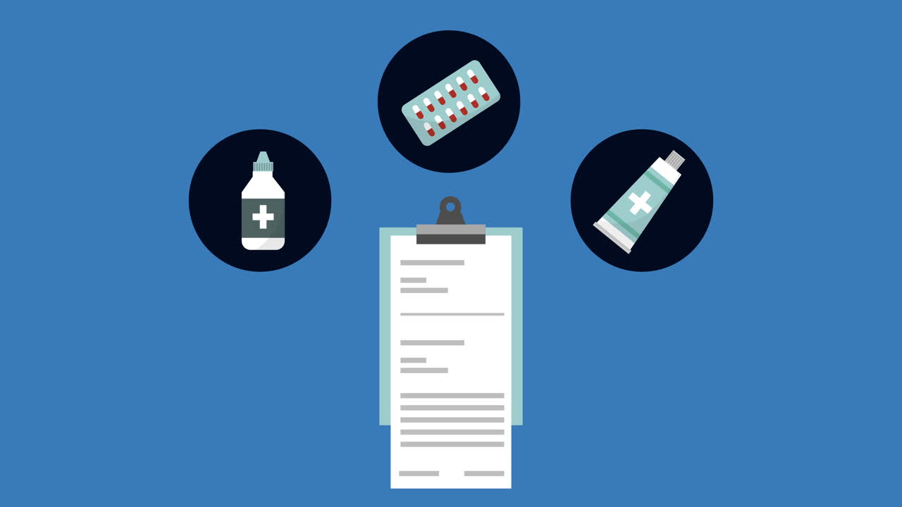 체크리스트 의료 명령 문서 애니메이션