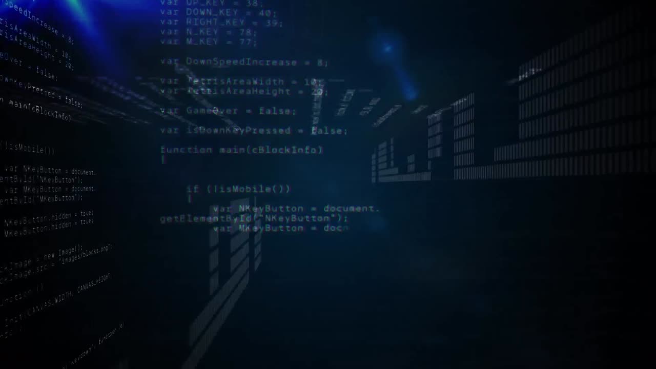 animación del procesamiento de datos sobre rastros de luz sobre fondo negro