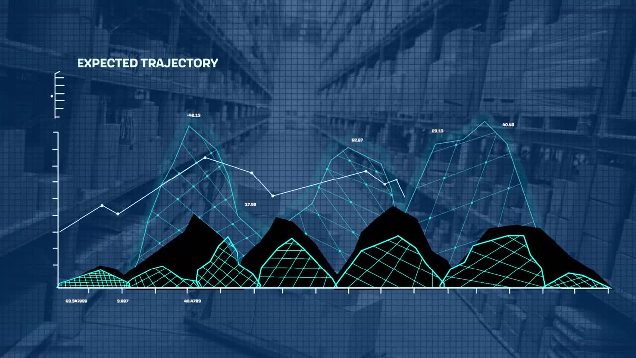 animación del procesamiento de datos sobre el almacén
