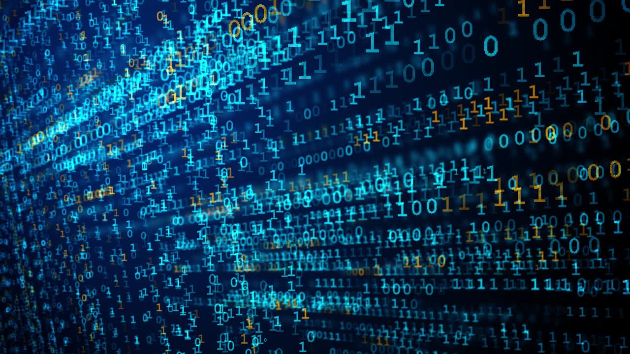 4K 3D Flowing Data Futuristic big data information technology Loop Animation.