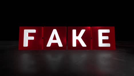 fact to fake animation. concept of fake news