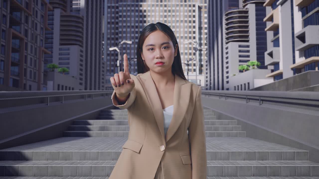 도시를 가리키는 사업가