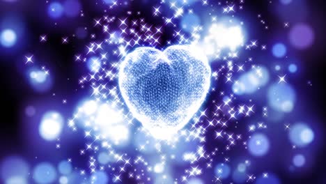 el fondo de animación del bucle de partículas del corazón