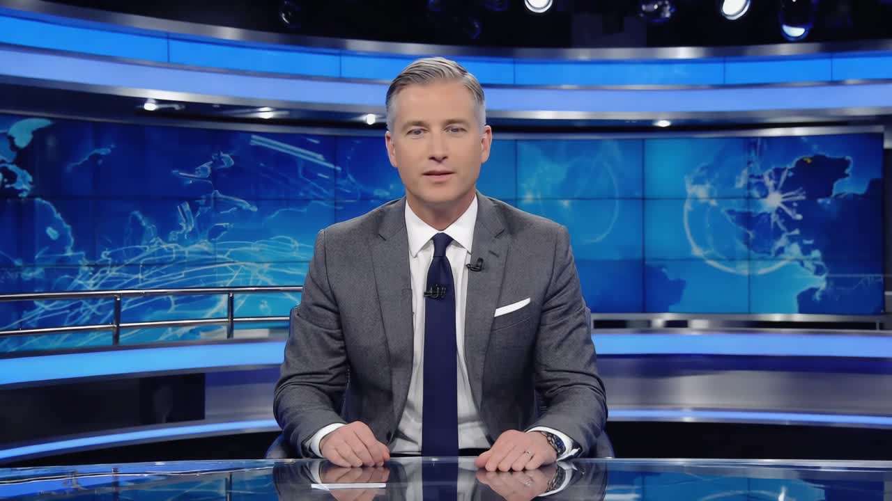 스튜디오에서 뉴스 커