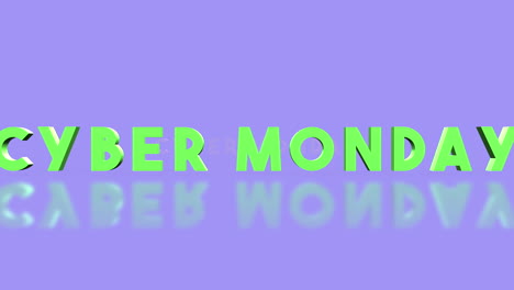 rolling cyber monday text on fresh purple gradient