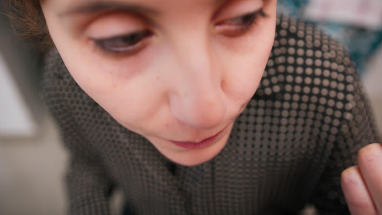 Woman Eats Small Cake For Breakfast