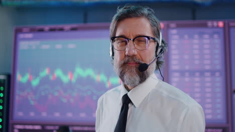 businessman in a trading desk