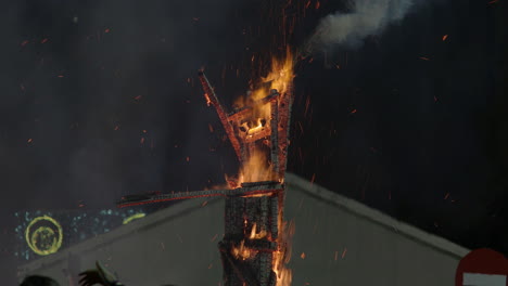 Burning-Fallas-installation-during-the-festival-in-Spain