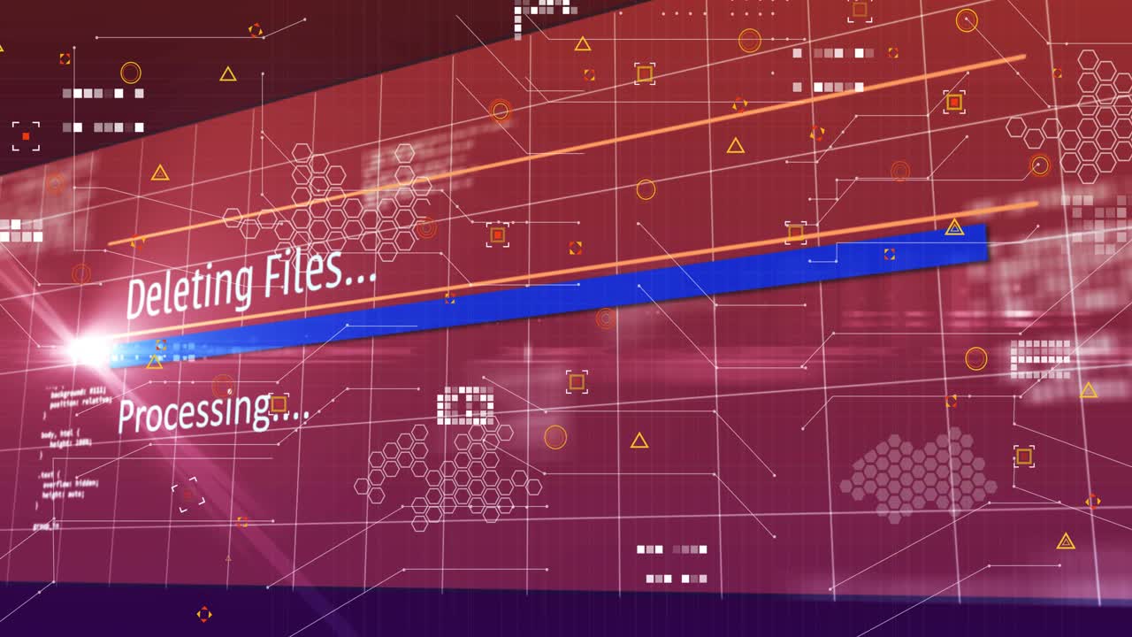 Left flare sparking Processing changing to Deleting Files while bar growing right, showing deletion
