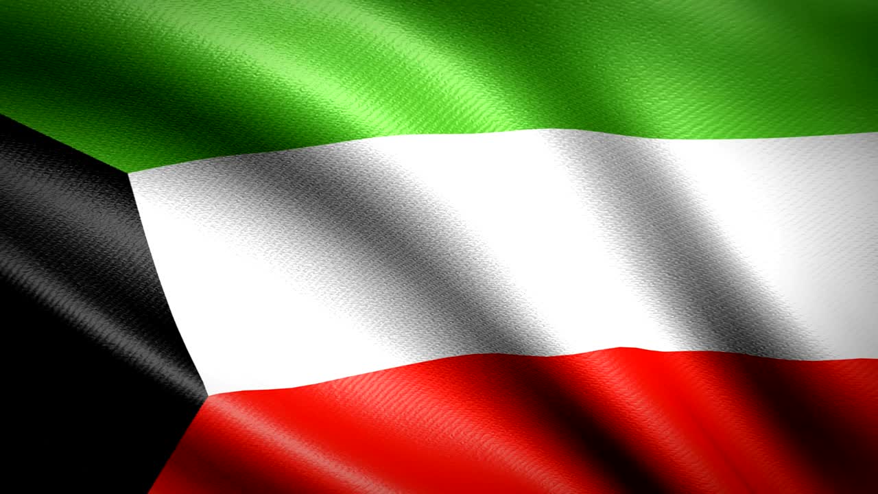bandera de kuwait. animación de bucle sin costuras. video de alta definición en 4k