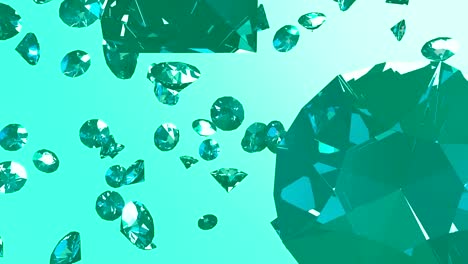 abstract 3d rendering with diamonds, animated background with moving geometric shapes. seamless 4k video.