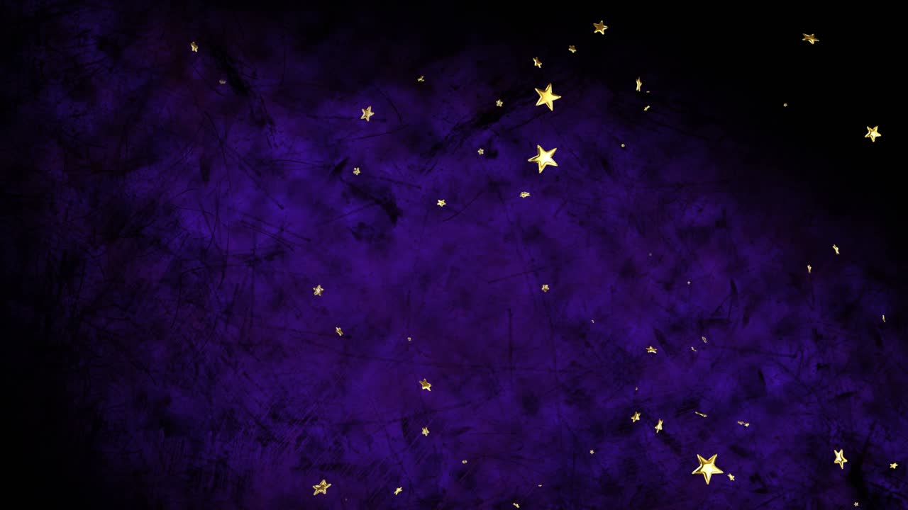 animación de estrellas moviéndose sobre un fondo azul y negro